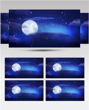 -唯美月光夜色中秋晚会款d1681唯美星空月亮led视频素材