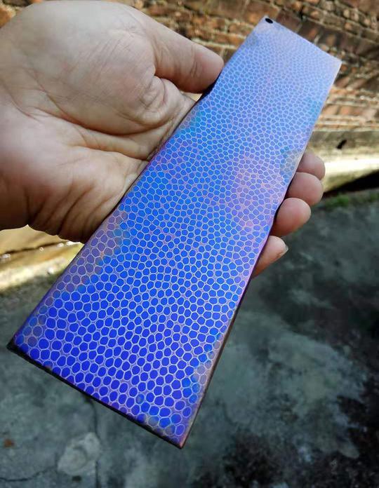 老强手工大马士革刀锻打花纹复合钢板条蛇皮龙鳞星云紋马赛克高碳