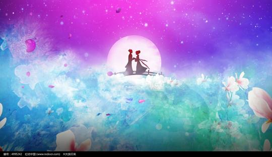 七夕爱情唯美桃花视频素材图片