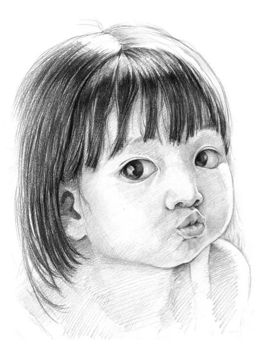 儿童动物素描画