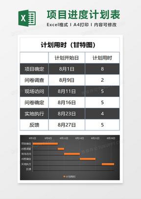 项目进度计划表
