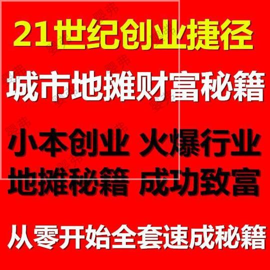 .新版城市地摊创业秘籍如何摆地摊方法赚钱小本创业项目技术