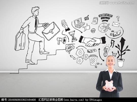 机数字数字的产生计算机图形墙灰色的简单的商人台阶楼梯爬山进步事业