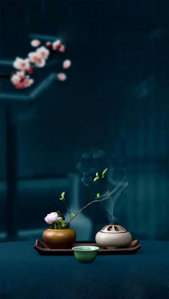 深色中国风淡雅茶文化背景素材