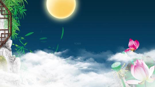 视频素材舞台背景中国风背景古诗词通用背景来自视频原始文件或