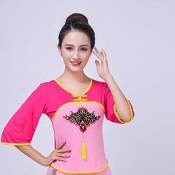 新款广场舞服装套装女夏中老年团体秧歌民族风跳扇子舞蹈衣演出服