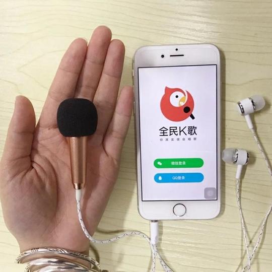 全民k歌宝迷你麦克风耳机手机通用迷你小话筒神器电容唱吧掌上ktv