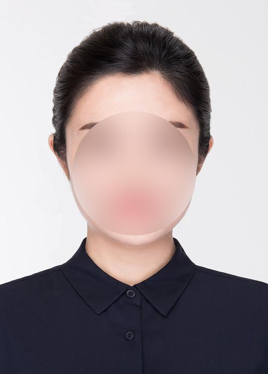 免费证件照女士黑衬衣模板ps格式