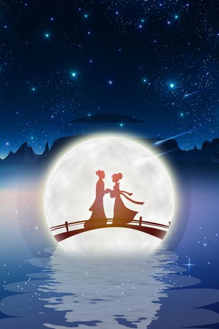 七夕情人节文案海报
