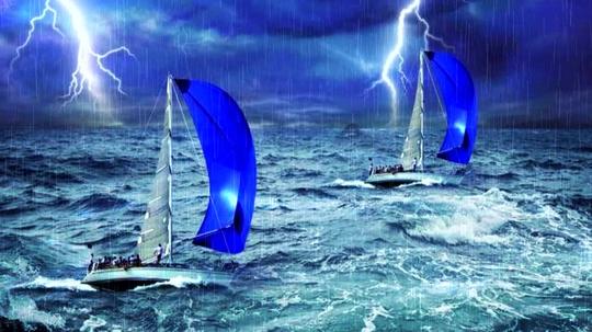 暴风雨雷雨闪电帆船音乐演奏_1920x1080_高清视频素材