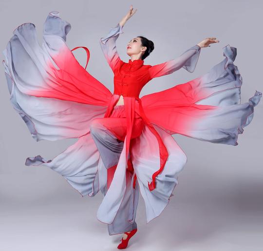 古风舞蹈服仙女飘逸清新中国风古典表演独舞霸气开场舞纱衣汉服女