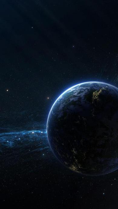 宇宙星球太空梦幻黑色地球
