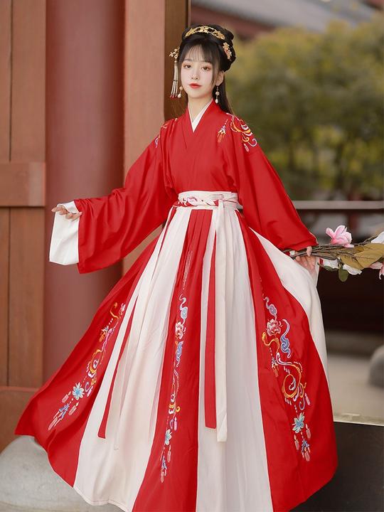 花若裳汉服女正品原创中国风白菜正版全套秋冬非古装晋制齐腰襦裙