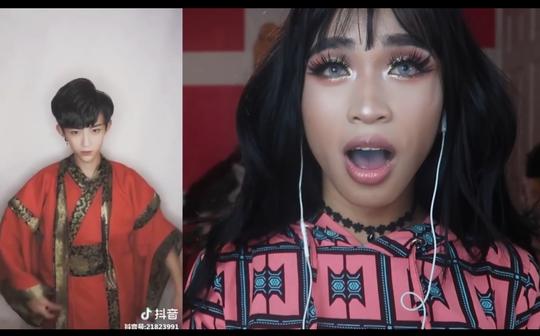 美国变性人看抖音化妆视频!吓到屎!