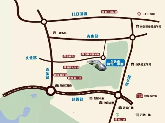 创新创业中心;城市绿肺:依托奥林匹克公园,南望赛汗塔拉城中草原,东