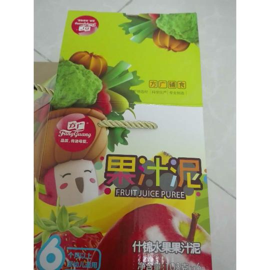 方广宝宝营养辅食果汁泥什锦水果果汁泥礼盒6袋装103g*6(建议6个