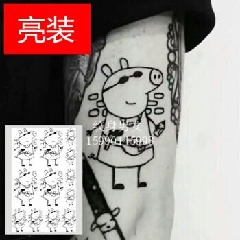 小猪佩奇纹身贴可以当手账贴吗