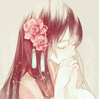 唯美小清新动漫女生卡通头像精选下雨了,看见别人都是一对对打着伞