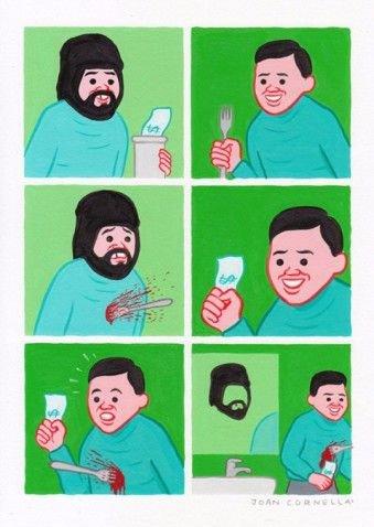 漫画家joancornellá作品,脑洞大开,黑色幽默,神逻辑,二次元,格子
