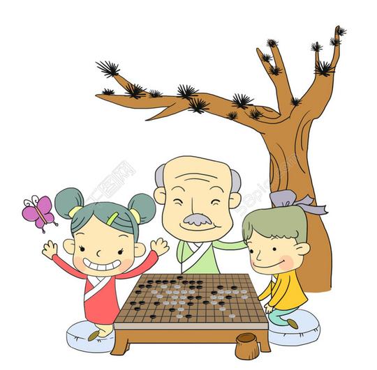 儿童插画视频素材免费下载,本次卡通/插画作品主题是学弈围棋插画