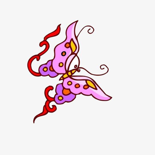 藏族简约风蝴蝶纹样【高清装饰元素png素材】-90设计