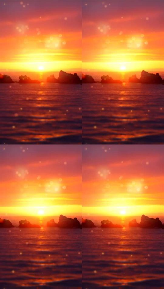 【竖视频】海上夕阳_608x1072_高清视频素材下载(编号