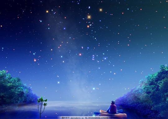 夜空星空夜晚星星素材蓝色背景星空素材动漫动画