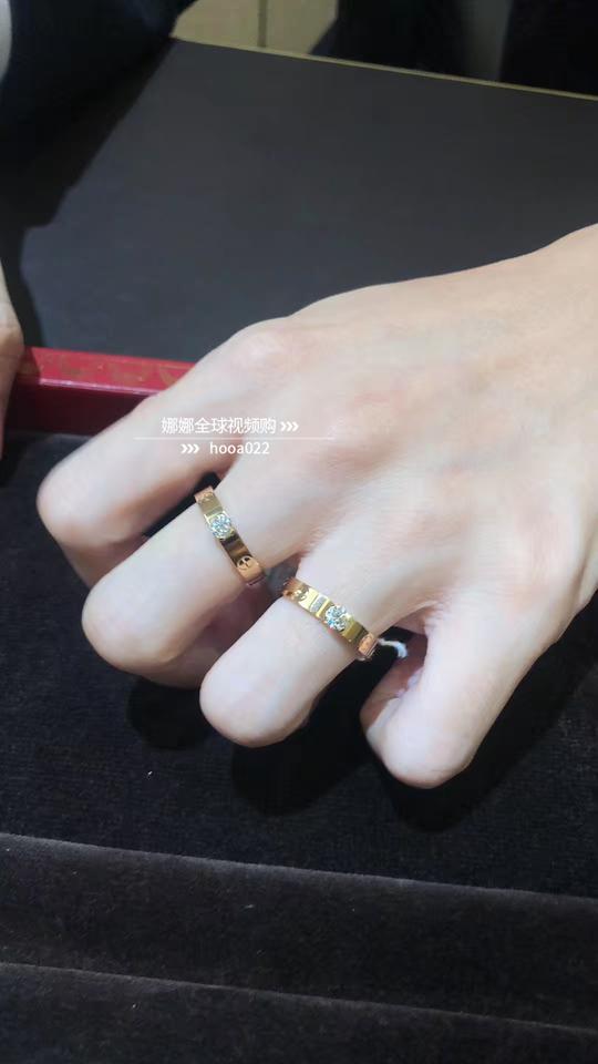 代购cartier/卡地亚钻戒love23分单钻18k白金/玫瑰金戒指婚戒