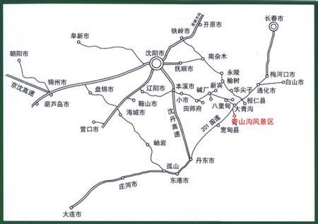 可行驶沈丹高速公路,途经桃仙,边牛,刘千户,石桥子,本溪,南芬,草河口