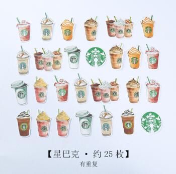 日韩手账贴纸手帐周边卡通动物diy相册日记手帐装饰贴纸包星巴克25
