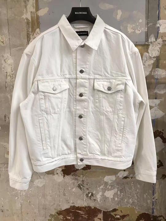 balenciaga/巴黎世家后背字母logo破坏白色牛仔衣夹克外套现货