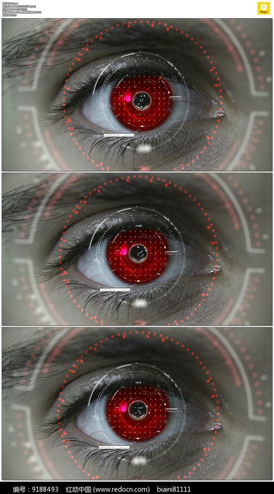 4k红眼珠hud视频素材