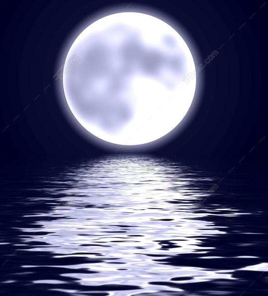 深夜唯美月光水面波光粼粼图片素材免费下载