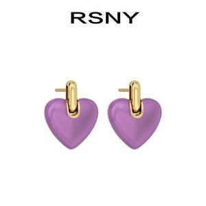 【新品】rsny桃心耳环女高级感小众设计潮流冷淡风爱心欧美耳钉