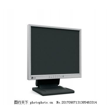 银黑色电脑显示器模型素材