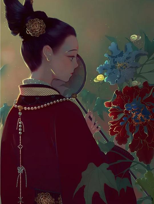 古风壁纸，浪漫文案我永远怀抱新的勇气，去遇见更好的山晨和星光。