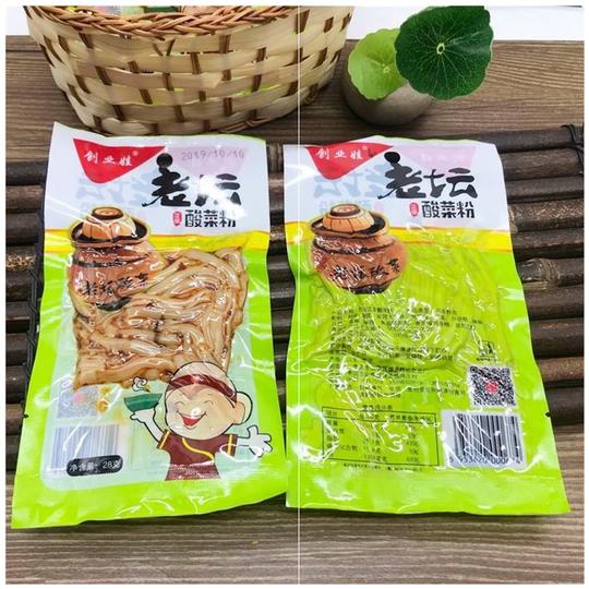 创业娃老坛酸菜粉28g酸辣凉皮面筋辣片粉皮零食q脆辣皮素食辣条