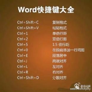 Word2010的常用快捷键