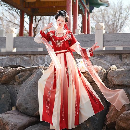 出租古典舞舞台开场舞大摆裙演出服舞蹈服装古装女古风女装租汉服