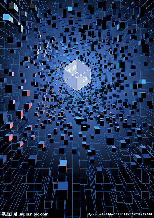 放射状立方体背景矢量素材图片