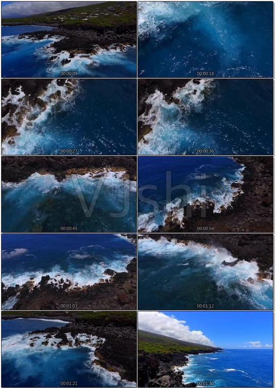 航拍夏威夷的科纳大岛4k