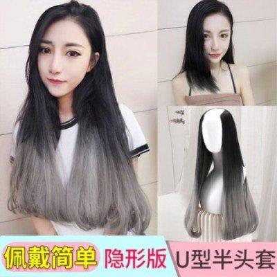 假发女长卷发大波浪长发长直发隐形无痕u型半头套补发接发垫发片