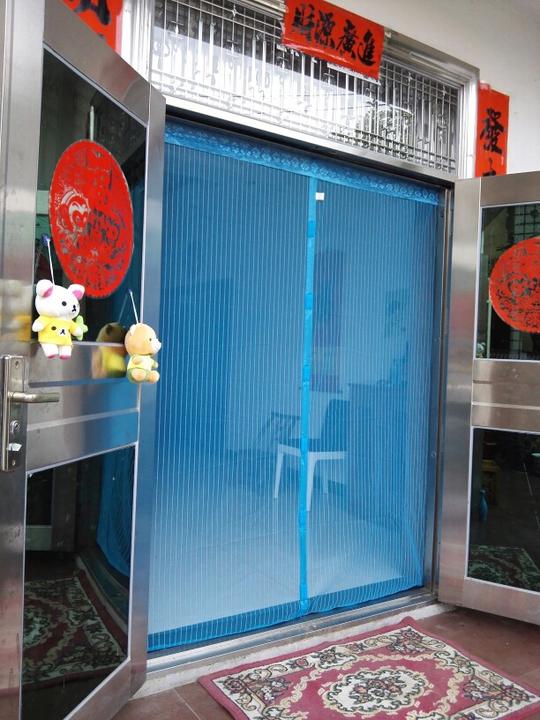 大门门帘加密新款纱网纱窗帘磁铁农村别墅门头大门口吸力透风