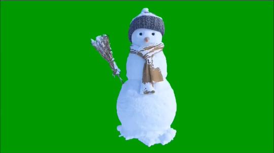 绿幕抠像会动的雪人视频素材