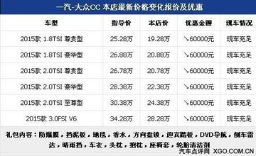 一汽大众多少钱一汽大众cc多少钱