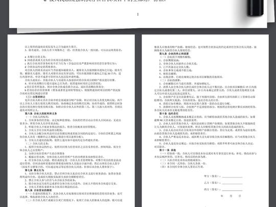 合伙人投资合作协议书合同范本word文本文档模板下载