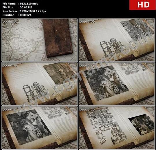 ps31810地图书籍欧洲瓷器发展瓷厂图画文字高清实拍视频素材