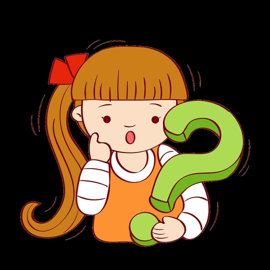 卡通人物可爱小女孩问号素材
