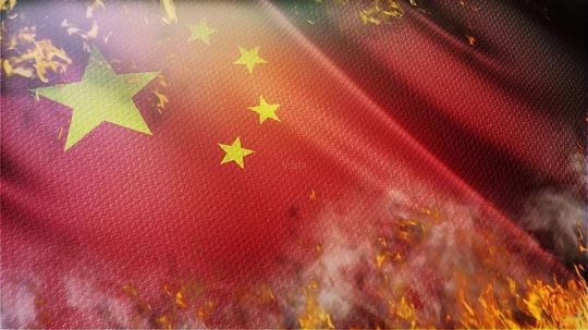燃烧的五星红旗_1920x1080_高清视频素材下载(编号:)