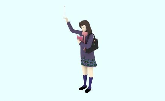 乘公交的女学生3d模型素材免费下载-千图网www.58pic.